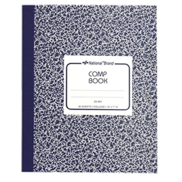 Rediform National Composition Book Black 10x8 80 Sht College Ruled 43461 Pack Of 10 43461